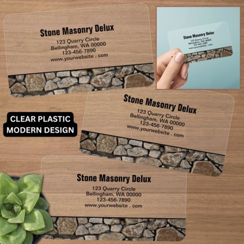 Professional Replaceable Photo Stone Wall Border Clear Business Cards