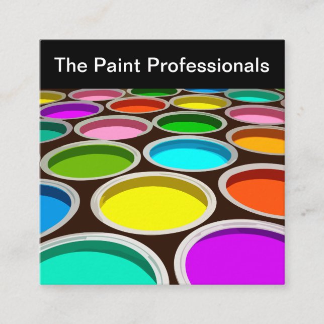 Professional Residential Commercial Painter Square Business Card (Front)