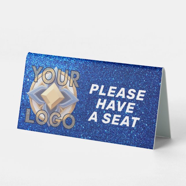 Professional Restaurant Cafe Custom Business Logo Table Tent (Back)