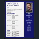 Professional RESUME TEMPLATE | Custom Photo BLUE Letterhead<br><div class="desc">Modern, stylish RESUME TEMPLATE LETTERHEAD with CUSTOMIZABLE photo. Design shows main heading with placeholder name, and colored DARK BLUE side panel which includes your contact details. Simply add your details and upload your (same-shaped) photo for a professional looking resume. Ideal if you are making multiple job applications. Available in other...</div>