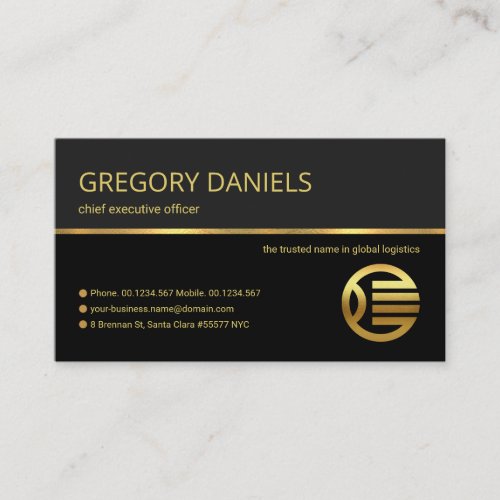 Professional Retro Gold Line Global CEO Founder Business Card