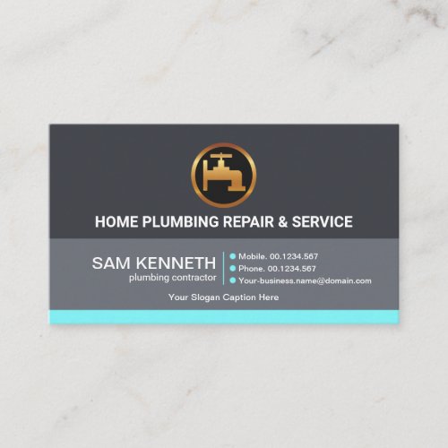 Professional Retro Grey Shade Columns Plumber Business Card