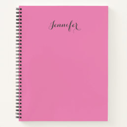 Professional retro vintage pink add your name notebook