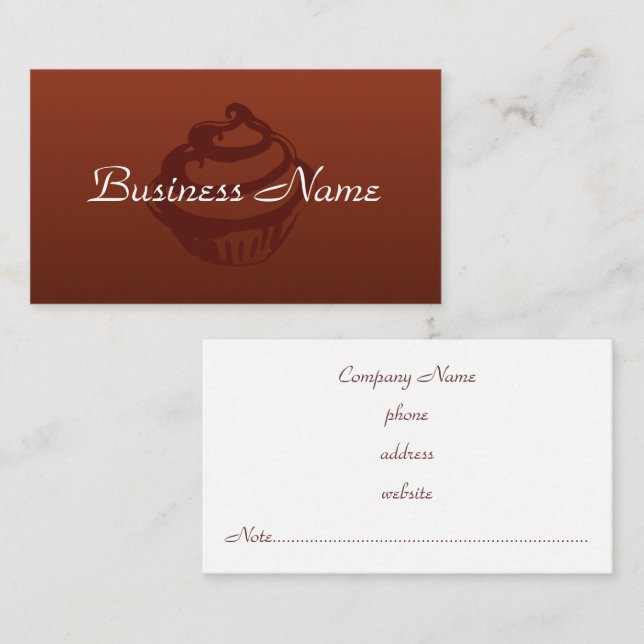 Professional Rich Cupcake Business Card (Front/Back)