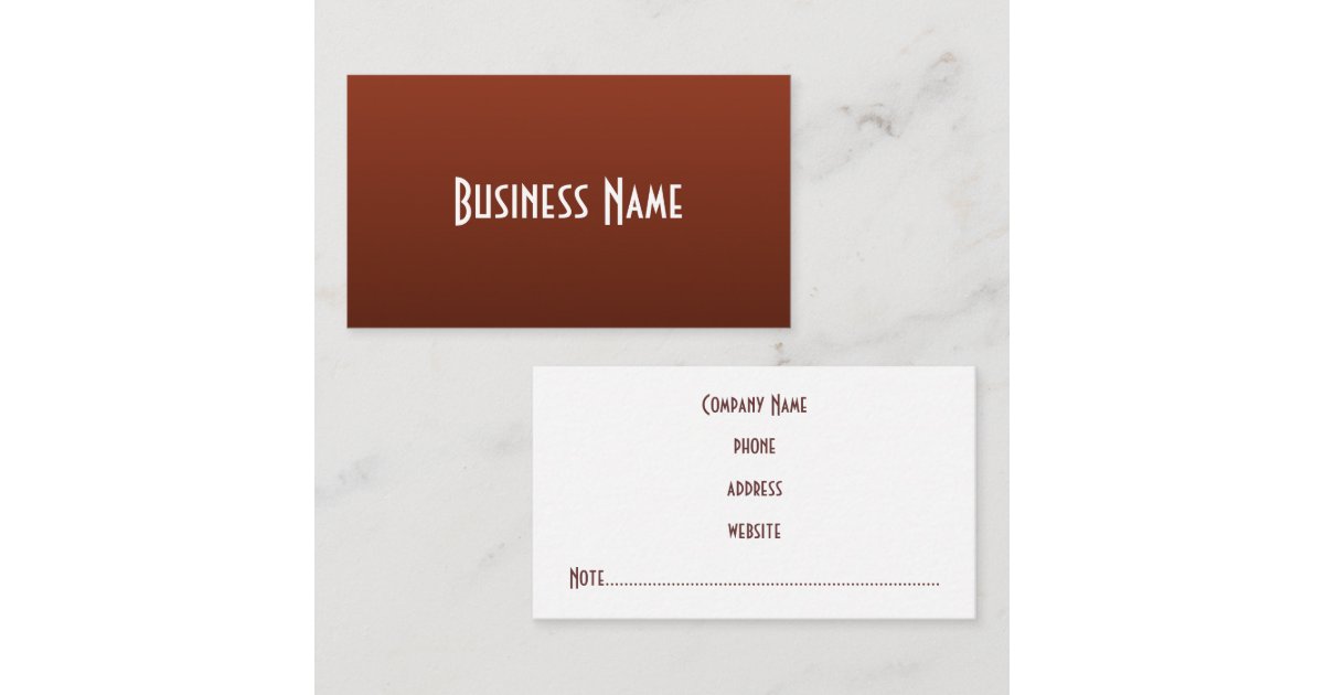 Professional Rich Rust Business Card | Zazzle
