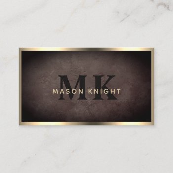 Professional Rock Slate Stone & Gold Luxury Design Business Card by tyraobryant at Zazzle