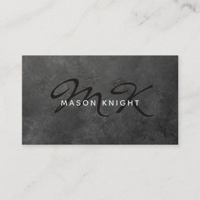 Professional Rock Slate Stone Grunge Design Business Card (Front)