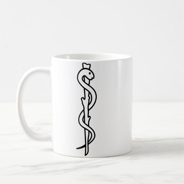 Professional Rod of Asclepius Medical Coffee Mug (Left)