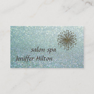 Professional romantic glamorous glittery dandelion business card