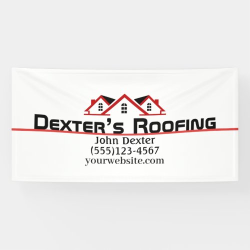Professional Roofing Company Construction Banner