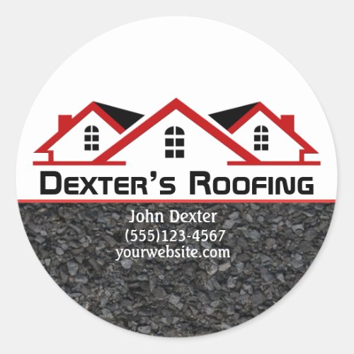 Professional Roofing Company Construction Business Classic Round Sticker