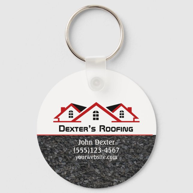 Professional Roofing Company Construction Business Keychain (Front)