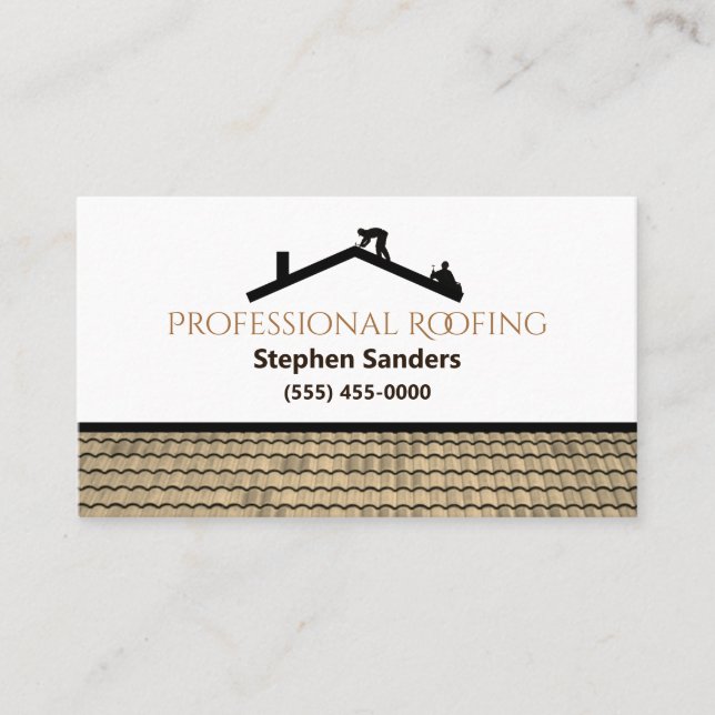 Professional Roofing Construction Company Business Card (Front)