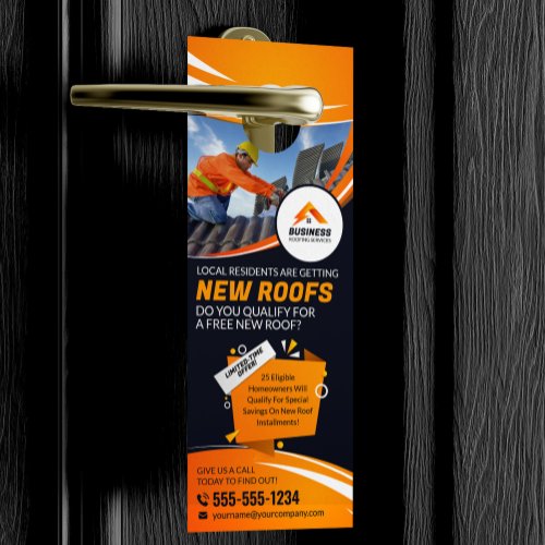 Professional Roofing Construction Gutter Shingles Door Hanger