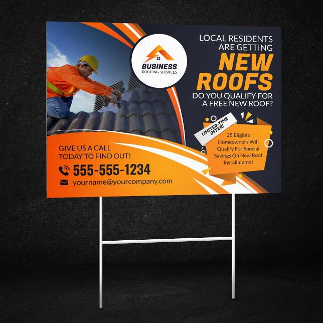 Professional Roofing Construction Gutter Shingles Sign (Creator Uploaded)