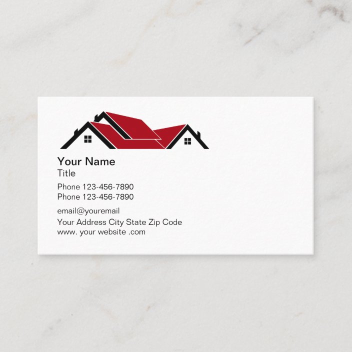 Professional Roofing Logo Business Card Zazzle Com