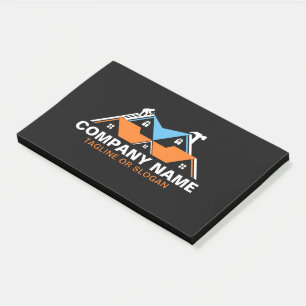 Professional Roofing Remodeling Orange Blue House Post-it Notes