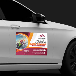 Professional Roofing Repairs Installation Service Car Magnet