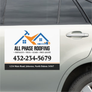 Professional Roofing Service Car Magnet