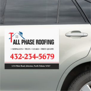 Professional Roofing Service Car Magnet