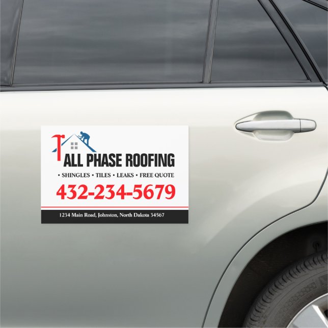 Professional Roofing Service Car Magnet (In Situ)