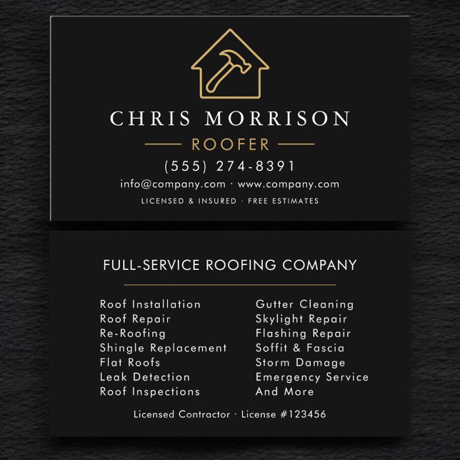 Professional Roofing Services Roofer Business Card (Creator Uploaded)
