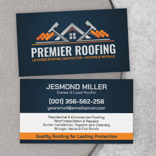 Professional Roofing Services - Roofer Business Card