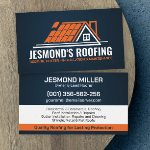 Professional Roofing Services - Roofer Business Card
