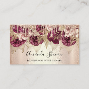 Professional Rose Flowers Drips QR CODE Logo Business Card