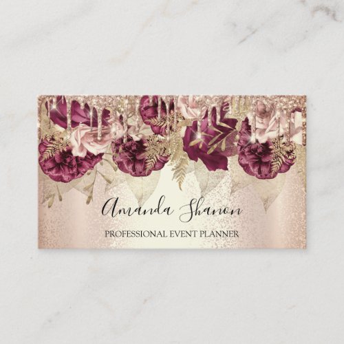 Professional Rose Flowers Drips QR CODE Logo   Business Card