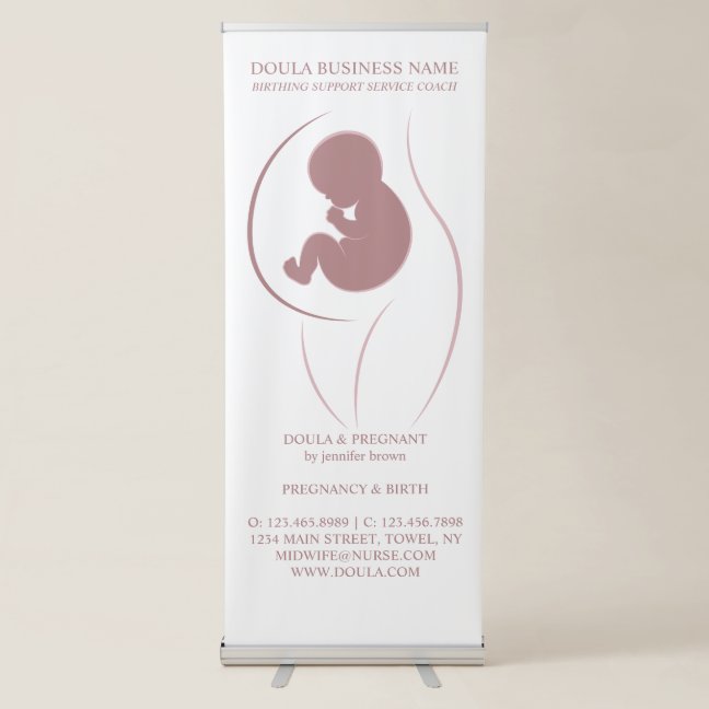 Professional Rose Gold Doula Birth Coach Busines Retractable Banner