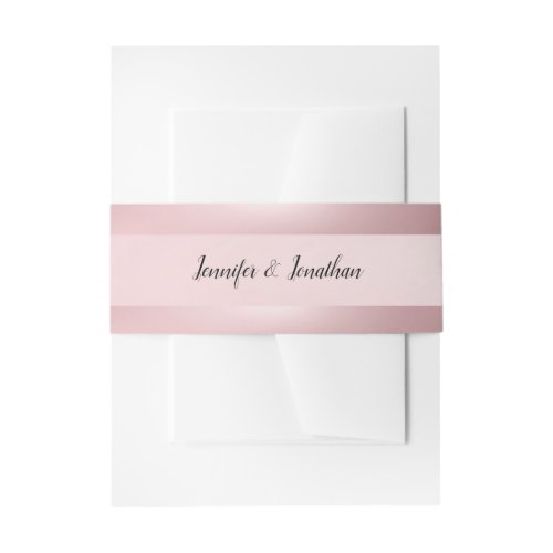 Professional Rose Gold Modern Calligraphy Script Invitation Belly Band