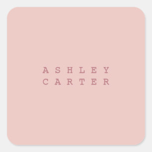 Professional rose gold plain minimalist modern square sticker
