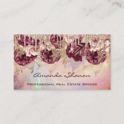 Professional Roses Flowers Drip QRCODE Logo  Business Card