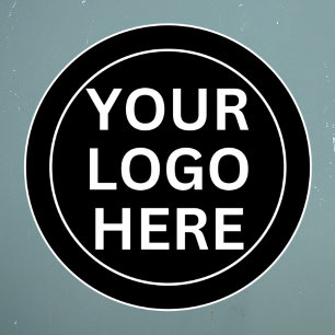 Professional Round Business Logo Black & White Wall Decal