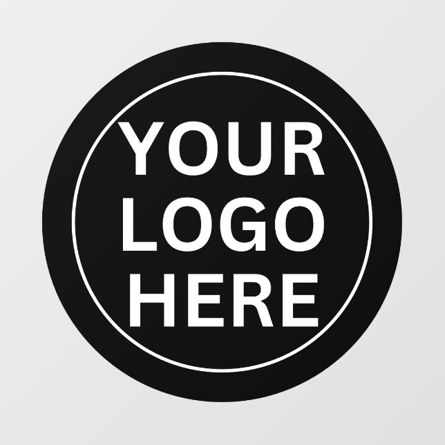 Professional Round Business Logo Black & White Wall Decal (Front)