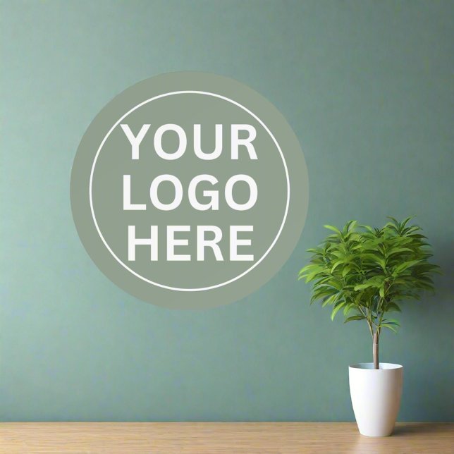 Professional Round Company Logo Branded Sage Green Wall Decal (Creator Uploaded)