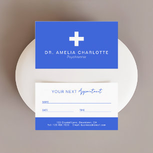 Professional Royal Blue Doctors Appointment Card