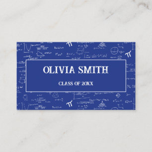 Professional Royal Blue Math Formulas Graduate  Business Card