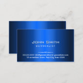 Professional Royal Blue Metal DJs Music  Business Card (Front/Back)