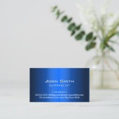 Professional Royal Blue Metal DJs Music  Business Card (Standing Front)