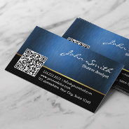 Professional Royal Blue Qr Code System Analyst Business Card at Zazzle