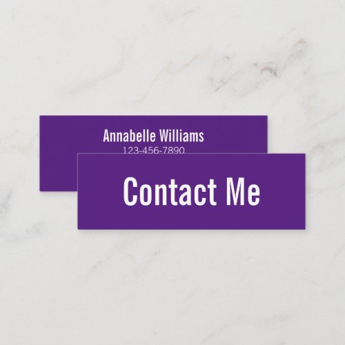 Professional Royal Purple and White Contact Card