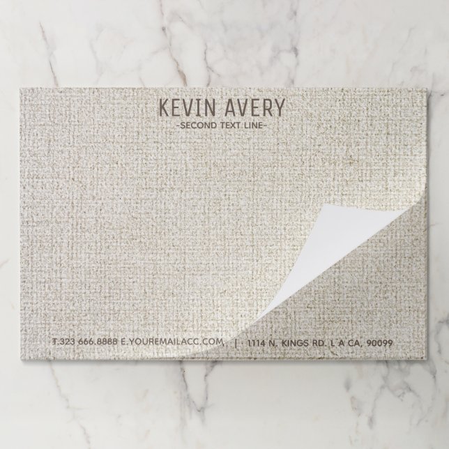 Professional rustic Beige  Linen Texture Paper Pad (Folded)