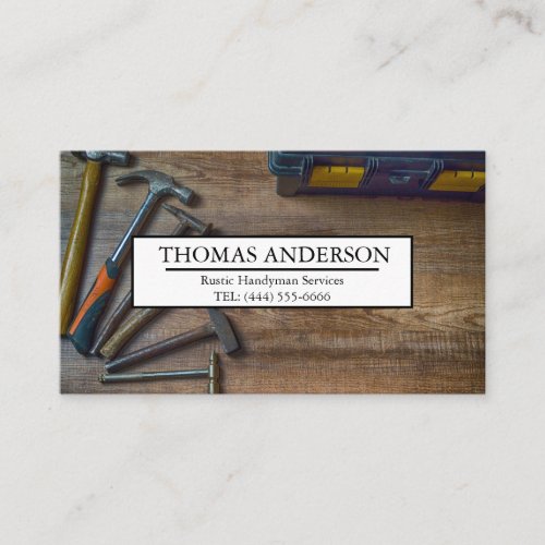 Professional Rustic Tools Carpenter Woodworking  Business Card