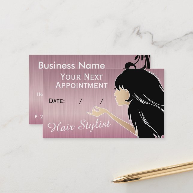 Professional Salon Stylist Appointment Cards (Front/Back In Situ)
