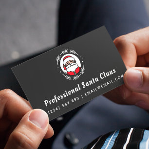 Professional Santa Claus Christmas Theme Minimal Business Card