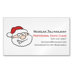 Professional Santa Claus Funny Informal Cartoon Business Card Magnet