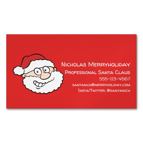 Professional Santa Claus Funny Informal Cartoon Business Card Magnet