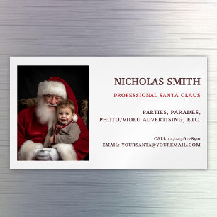 Professional Santa Claus Photo Business Card Magnet
